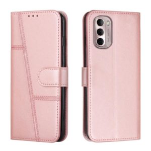 For Motorola Moto G Stylus 2022 4G Stitching Calf Texture Buckle Leather Phone Case(Pink) (OEM)