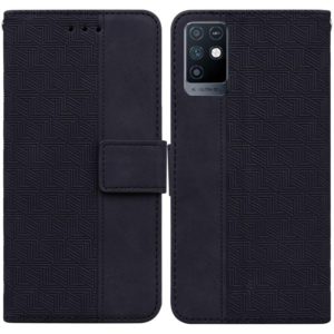 For Infinix Note 10 X693 Geometric Embossed Leather Phone Case(Black) (OEM)