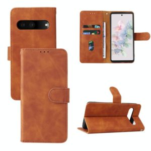 For Google Pixel 7 Skin Feel Magnetic Flip Leather Phone Case(Brown) (OEM)
