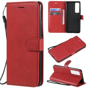 For Huawei nova 7 Pro Solid Color Horizontal Flip Protective Leather Case with Holder & Card Slots & Wallet & Lanyard(Red) (OEM)