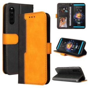 For Sony Xperia 10 III Business Stitching-Color Horizontal Flip PU Leather Case with Holder & Card Slots & Photo Frame(Orange) (OEM)