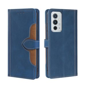 For OnePlus 9RT 5G Skin Feel Straw Hat Magnetic Buckle Horizontal Flip Leather Phone Case with Holder & Card Slots & Wallet(Blue) (OEM)