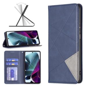 For Motorola Moto G200 5G / Edge S30 5G Prismatic Invisible Magnetic Leather Phone Case(Blue) (OEM)