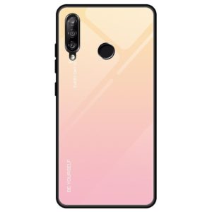 For Huawei Enjoy 9s / Honor 10i / Honor 20i / P Smart+ 2019 Gradient Color Glass Case(Yellow) (OEM)