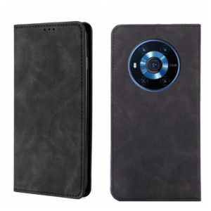 For Honor Magic3 Skin Feel Magnetic Horizontal Flip Leather Phone Case(Black) (OEM)