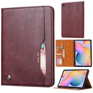 For Samsung Galaxy A7 Lite T220 / T225 Knead Skin Texture Horizontal Flip Leather Case with Photo Frame & Holder & Card Slots & Wallet(Wine Red) (OEM)