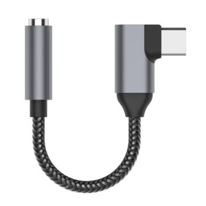 TA14 USB-C / Type-C Male to 3.5mm Audio Female Elbow Earphone Adapter (Grey) (OEM)