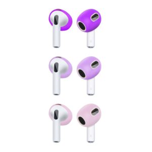 3 Pairs Earphone Silicone Earmuffs For AirPods 3(Dark Purple+Light Purple+Pink) (OEM)