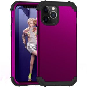 For iPhone 12 / 12 Pro PC+ Silicone Three-piece Anti-drop Mobile Phone Protective Back Cover(Purple) (OEM)