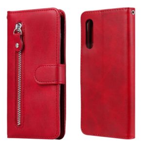 For LG Velvet Fashion Calf Texture Zipper Horizontal Flip Leather Case with Holder & Card Slots & Wallet(Red) (OEM)