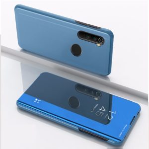 For Motorola G8 Plus Plated Mirror Horizontal Flip Leather with Stand Mobile Phone Holster(Blue) (OEM)
