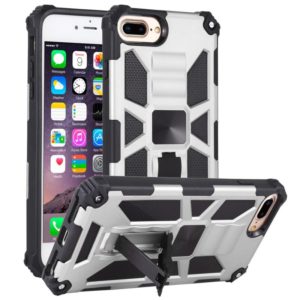 For iPhone 6 Plus Shockproof TPU + PC Magnetic Protective Case with Holder(Silver) (OEM)
