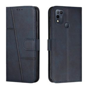 For Infinix Hot 10 Play / Smart 5 2021 Stitching Calf Texture Buckle Leather Phone Case(Blue) (OEM)