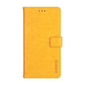 For OPPO Realme GT 5G idewei Crazy Horse Texture Horizontal Flip Leather Case with Holder & Card Slots & Wallet(Yellow) (idewei) (OEM)
