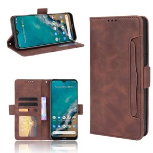 For Nokia G50 5G Skin Feel Calf Pattern Horizontal Flip Leather Case with Holder & Card Slots & Photo Frame(Brown) (OEM)