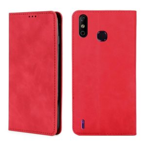 For Infinix Smart 4 X653 Skin Feel Magnetic Horizontal Flip Leather Case with Holder & Card Slots(Red) (OEM)