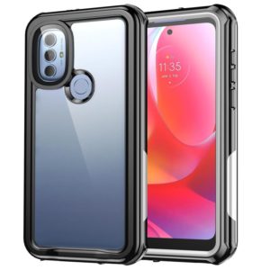 For Motorola Moto G Power 2022 Life Waterproof Dustproof Shockproof Transparent Acrylic Protective Phone Case(Black) (OEM)