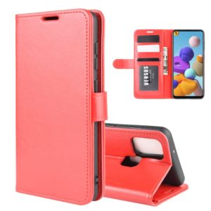 For Galaxy A21s R64 Texture Single Horizontal Flip Protective Case with Holder & Card Slots & Wallet& Photo Frame(Red) (OEM)