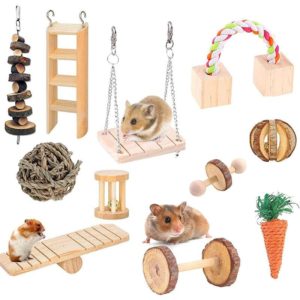 MT0018 Hamster Seesaw Climbing Ladder Gnawing Teeth String Wooden Set Toy(11 PCS/Set) (OEM)