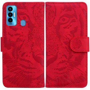 For Tecno Camon 18i Tiger Embossing Pattern Horizontal Flip Leather Phone Case(Red) (OEM)