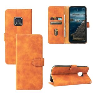 Solid Color Skin Feel Magnetic Buckle Horizontal Flip Calf Texture PU Leather Case with Holder & Card Slots & Wallet For Nokia XR20(Brown) (OEM)