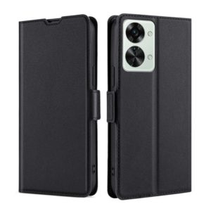 For OnePlus Nord 2T Ultra-thin Voltage Side Buckle Horizontal Flip Leather Phone Case(Black) (OEM)