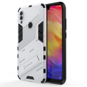 For Xiaomi Redmi Note 7 Punk Armor 2 in 1 PC + TPU Shockproof Case with Invisible Holder(White) (OEM)