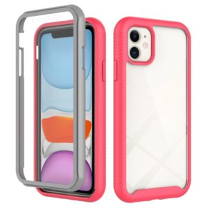 For iPhone 11 Starry Sky Solid Color Series Shockproof PC + TPU Case with PET Film (Rose Red) (OEM)