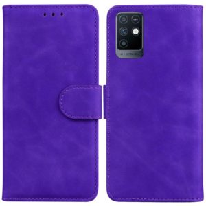 For Infinix Note 10 X693 Skin Feel Pure Color Flip Leather Phone Case(Purple) (OEM)