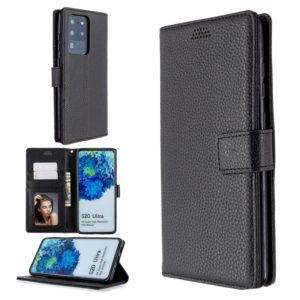 For Samsung Galaxy S20 Ultra Litchi Texture Horizontal Flip Leather Case with Holder & Card Slots & Wallet & Photo Frame(Black) (OEM)