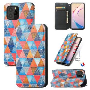 For Oukitel C21 Pro Colorful Magnetic Horizontal Flip PU Leather Case with Holder & Card Slot & Wallet(Rhombus Mandala) (OEM)