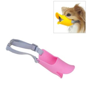 Cute Duck Mouth Shape Silicone Muzzle for Pet Dog, Size: M (Pink) (OEM)