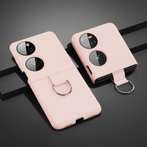 For Huawei P50 Pocket Ring Holder PC Phone Case(Pink) (OEM)