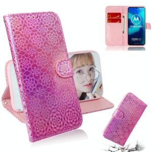 For Motorola Moto G8 Power Lite Solid Color Colorful Magnetic Buckle Horizontal Flip PU Leather Case with Holder & Card Slots & Wallet & Lanyard(Pink) (OEM)