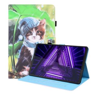 For Lenovo Tab M10 HD Gen 2 TB-X306F Animal Pattern Horizontal Flip Leather Case with Holder & Card Slots & Photo Frame(Bib Kitten) (OEM)
