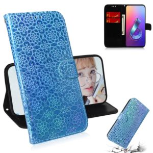 For Asus Zenfone 6 ZS630KL Solid Color Colorful Magnetic Buckle Horizontal Flip PU Leather Case with Holder & Card Slots & Wallet & Lanyard(Blue) (OEM)