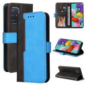 For Samsung Galaxy A71 4G Business Stitching-Color Horizontal Flip PU Leather Case with Holder & Card Slots & Photo Frame(Blue) (OEM)