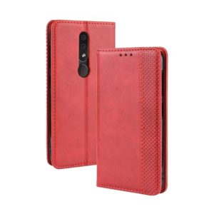Magnetic Buckle Retro Crazy Horse Texture Horizontal Flip Leather Case for Nokia 4.2, with Holder & Card Slots & Photo Frame(Red) (OEM)