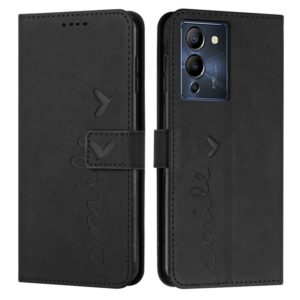 For Infinix Note 12 G96 Skin Feel Heart Pattern Leather Phone Case(Black) (OEM)