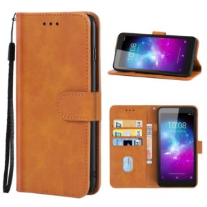 Leather Phone Case For ZTE Blade A3 (2019)(Brown) (OEM)