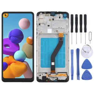 OEM LCD Screen for Samsung Galaxy A21 / SM-A215 Digitizer Full Assembly with Frame (Black) (OEM)