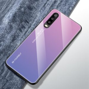 For Huawei P30 Gradient Color Glass Case(Light Purple) (OEM)