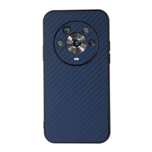 For Honor Magic4 Accurate Hole Carbon Fiber Texture PU Phone Case(Blue) (OEM)