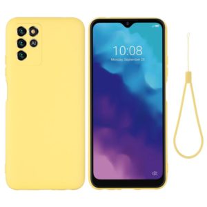 For ZTE V30 Vita Pure Color Liquid Silicone Shockproof Full Coverage Phone Case(Yellow) (OEM)