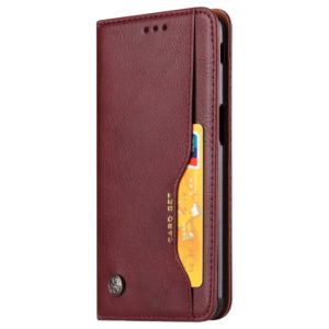 Knead Skin Texture Horizontal Flip Leather Case for Galaxy J6+, with Photo Frame & Holder & Card Slots & Wallet(Wine Red) (OEM)