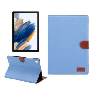 For Samsung Galaxy Tab A8 10.5 2021 X200 / X205 Denim Cloth Leather Smart Tablet Case(Light Blue) (OEM)