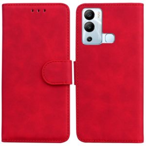For Infinix Hot 12i Skin Feel Pure Color Flip Leather Phone Case(Red) (OEM)