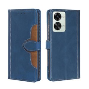 For OnePlus Nord 2T Skin Feel Magnetic Buckle Leather Phone Case(Blue) (OEM)
