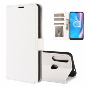 For Alcatel 1SE 2020 R64 Texture Single Horizontal Flip Protective Case with Holder & Card Slots & Wallet& Photo Frame(White) (OEM)