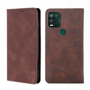 For Motorola Moto G Stylus 2022 Skin Feel Magnetic Horizontal Flip Leather Phone Case(Dark Brown) (OEM)